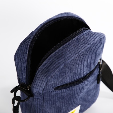 Youth bag with a zipper, blue color-5