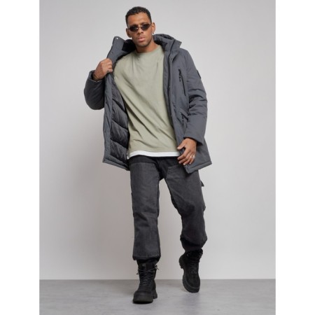 Lenced male winter park, size 58, dark gray color-13