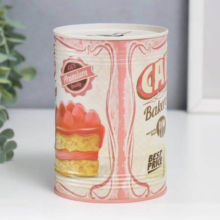 Копилка металл банка "Тортики" МИКС 12,5х8,5х8,5 см-3