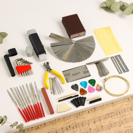 A set of tools and accessories for repairing guitar Music Life