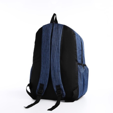 A backpack with a zipper, with USB, 4 outer pockets, bag, pencil case, blue color-5