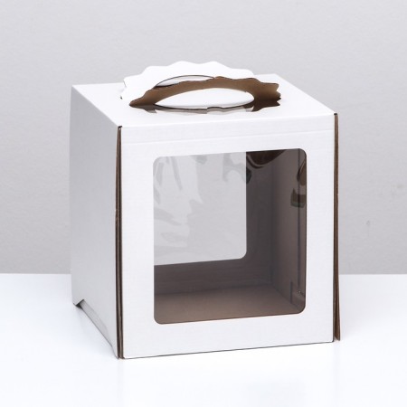 Confectionery packaging "Square", 2 windows, white, 24 x 24 x 26 cm