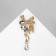 Brooch "Flower dew", the color of the rainbow-white in gold