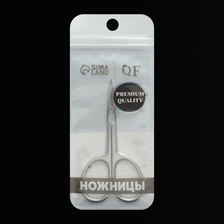 Manicure scissors "Premium satin", narrow, bent, matte, 9.6 cm, silver color-9