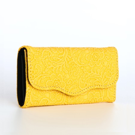 Women's wallet on magnet, yellow color