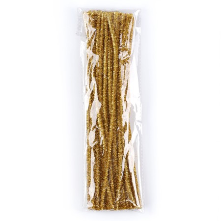 Wire with pile for crafts "Shine", set 50 pcs, size 1 pc: 30 × 0.6 cm, yellow color-4