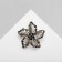 Brooch "Flower", blue color in black gold