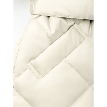 Пальто стёганое для девочек AmaroBaby TRENDY, рост 128-134 см, цвет молочный-20