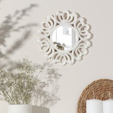 Mirror wall “curls”, D mirror surface 11 cm, white color