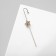 Earring "Kaff" Pin, stars, white color in gold