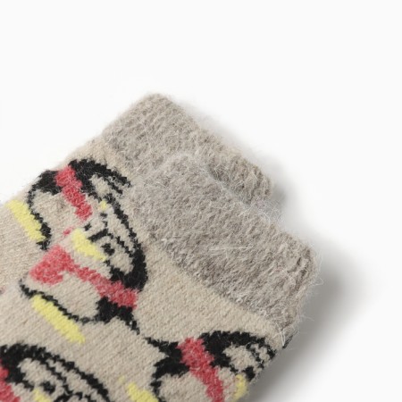 Children's woolen socks "Penguin", white color, size 12-1