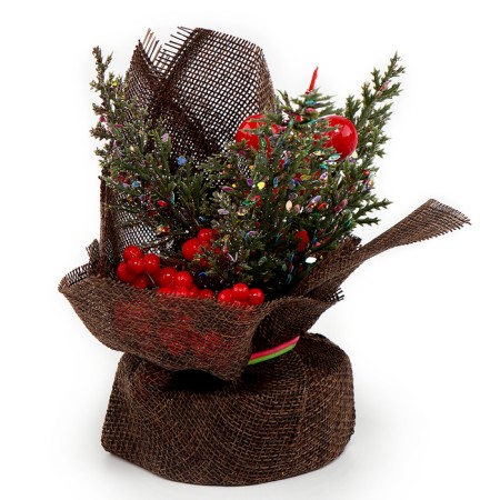 New Year's composition "Frigs with mountain ash and cones" 12 × 12 × 18 cm-1