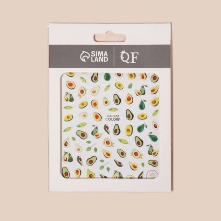 Avocado nail stickers, multi -colored-3