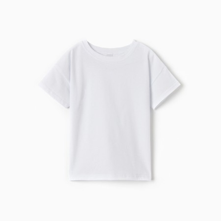 Baby T -shirt with a lowered shoulder, white color, height 122 cm