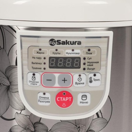 Sakura SA-7753W multicooker, 800 watts, 5 l, 37 programs, with anti-stick coating-2