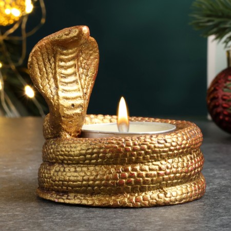Snowstick "Snake of Cobra" burgundy with gilding, 8x5cm