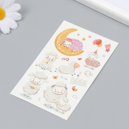 Tattoo on the body phosphorus "Sleepy lamb" 12x7.5 cm-2