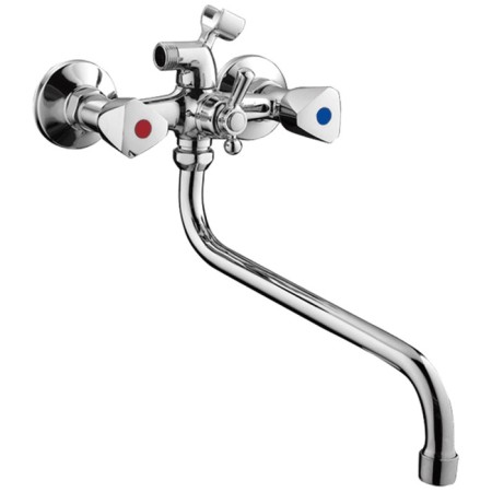 Fashun A2211 bath mixer, two -wound, pour 330 mm, with a shower set, chrome