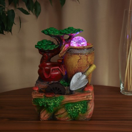 Fountain "barrels and shovel" 27x18 cm (with backlight)-3