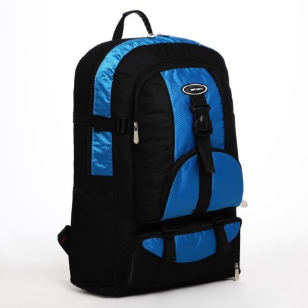Tourist backpack on lightning, 5 outer pockets, black/blue color-2