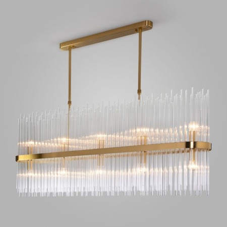 Suspended Bogate’s Allure 486/10, E14, 10x60W, 1200x170 mm, brass color-1
