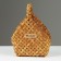 Wicker basket, 23 x 12 x 7 x 22/28 cm, sequoia