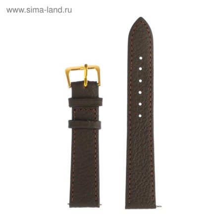 Solomon watch strap, 18 mm, genuine leather, L-20 cm, brown with embossing-1