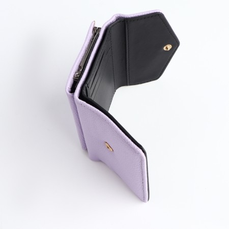 Women's wallet on the button, lilac color-5