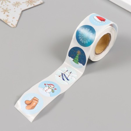New Year Stick Paper "Snowman" d = 2.5 cm 252 pcs in the roll-4