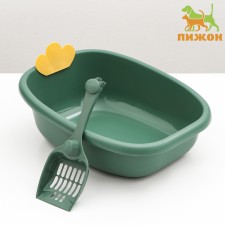 Toilet without an side 41 x 33.5 x 15.5 cm, green