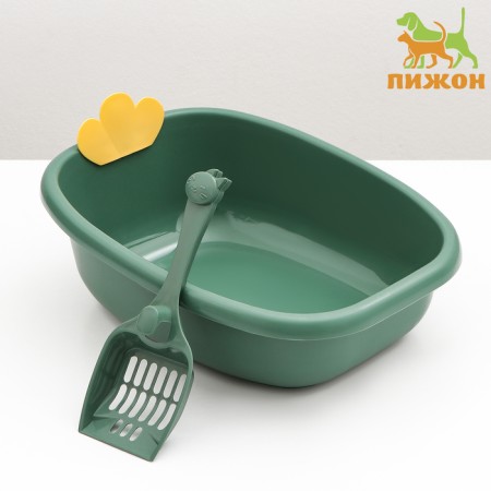 Toilet without an side 41 x 33.5 x 15.5 cm, green