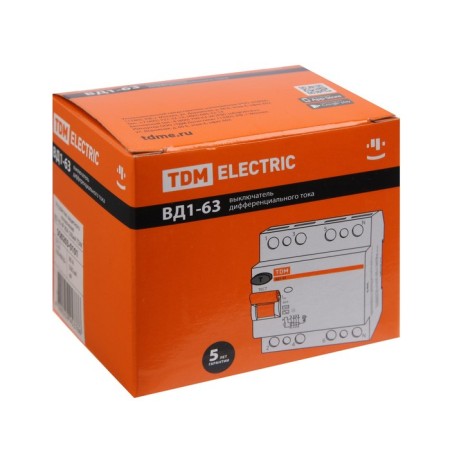 RCD TDM VD1-63, 4P, 80 A, 500MA, SQ0203-0101-5