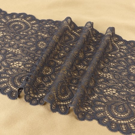 Lace elastic fabric, 190 mm × 2.7 ± 0.5 m, graphite color-2