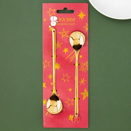 Gift set of spoons with suspensions "Tales in the New Year!", 2 pcs., 14.8 x 2.7 cm-3