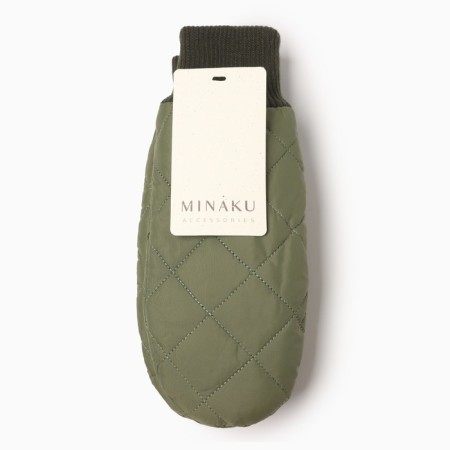 Women's mittens minku, Khaki color, 24 cm-3