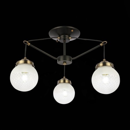 Ceiling EVOLUCE lamp. Sle110302-03. Stricce. 3x60 watts, E27, 59x59x36 cm, black color, bronze-2