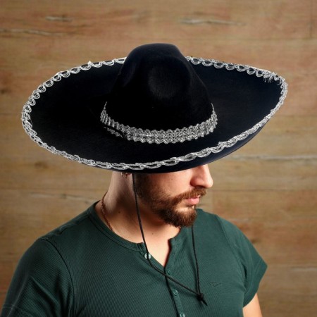 Carnival hat "Sombrero", black color