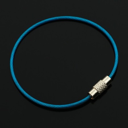 TORSO keychain, steel cable, 15 cm, blue-1