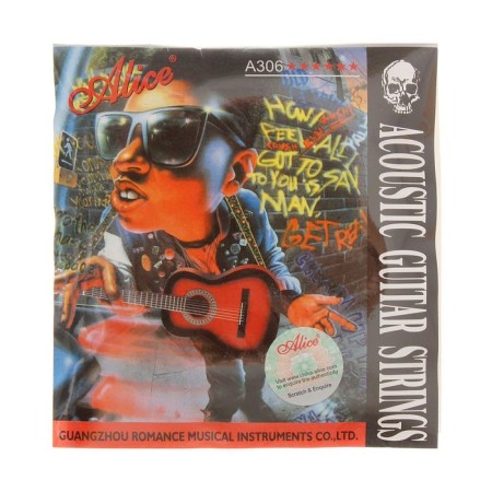 Strings for the Alice A306-SL acoustic guitar, echoed copper