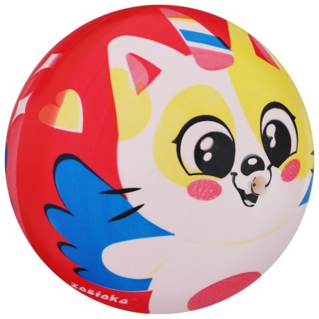 Children's ball zabiaka "cat", d = 22 cm, 60 g, red color-4