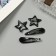 Invisible hair "Enico" (set 4 pcs) star, 5 and 3 cm, black