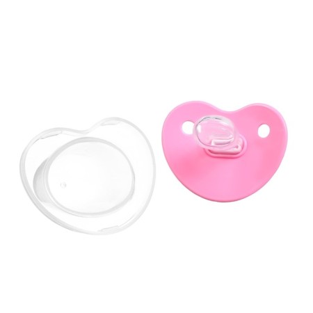 Nipple - silicone dummy orthodontic, from 0 months, with a cap, pink color-4