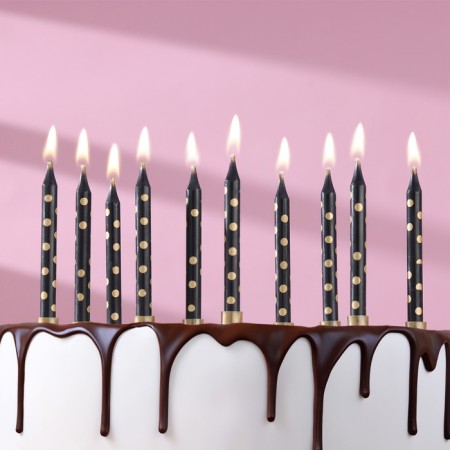 Candles in the cake "Golden pea", 6 cm, 10 pcs, black-5