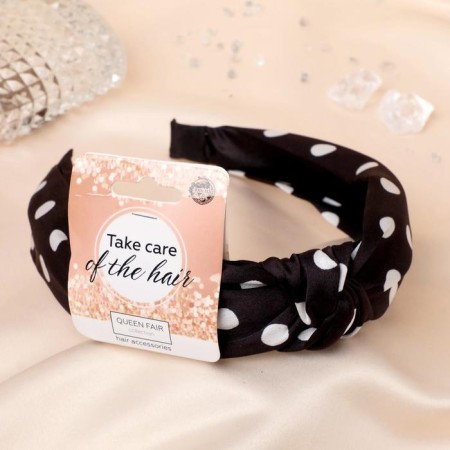 Hair cap "Coquet" 3 cm, black peas-1