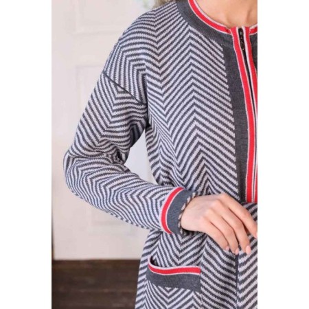 Cardigan female, size 42, gray color-12