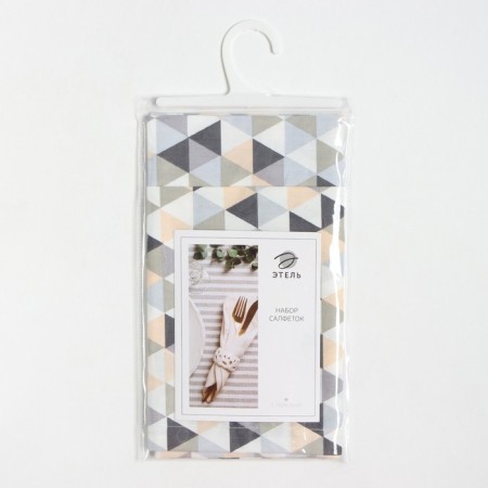 Set of napkins Ethel "Triangles" 30x40 cm - 2 pcs, 80% HL, 20% PE, satin 110 g/m2-4