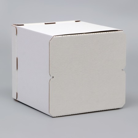 Box for a cake with a window, "cake", white, 26 x 26 x 30 cm-3