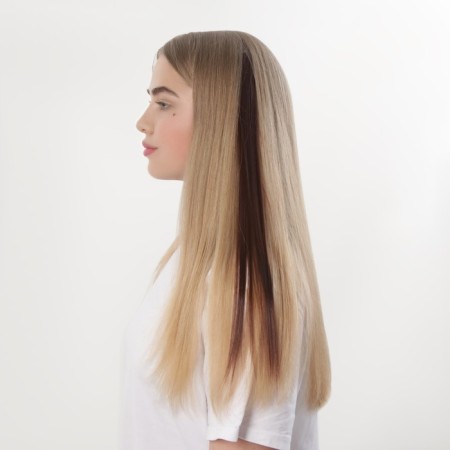 Local Locon, straight hair, clock, 50 cm, 5 g, chestnut color-5