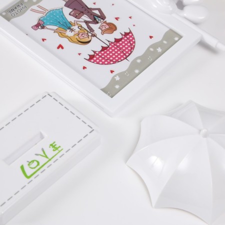 Photo frame plastic 13x18 cm "A couple in love under an umbrella" White 22x14x29 cm-3