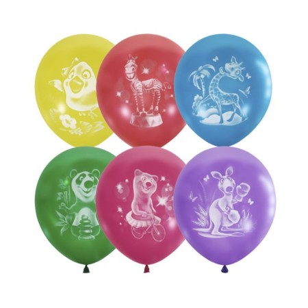 Shar Latex 12 "" Funny Zoo ", pastel, 2-hand, set of 50 pcs.